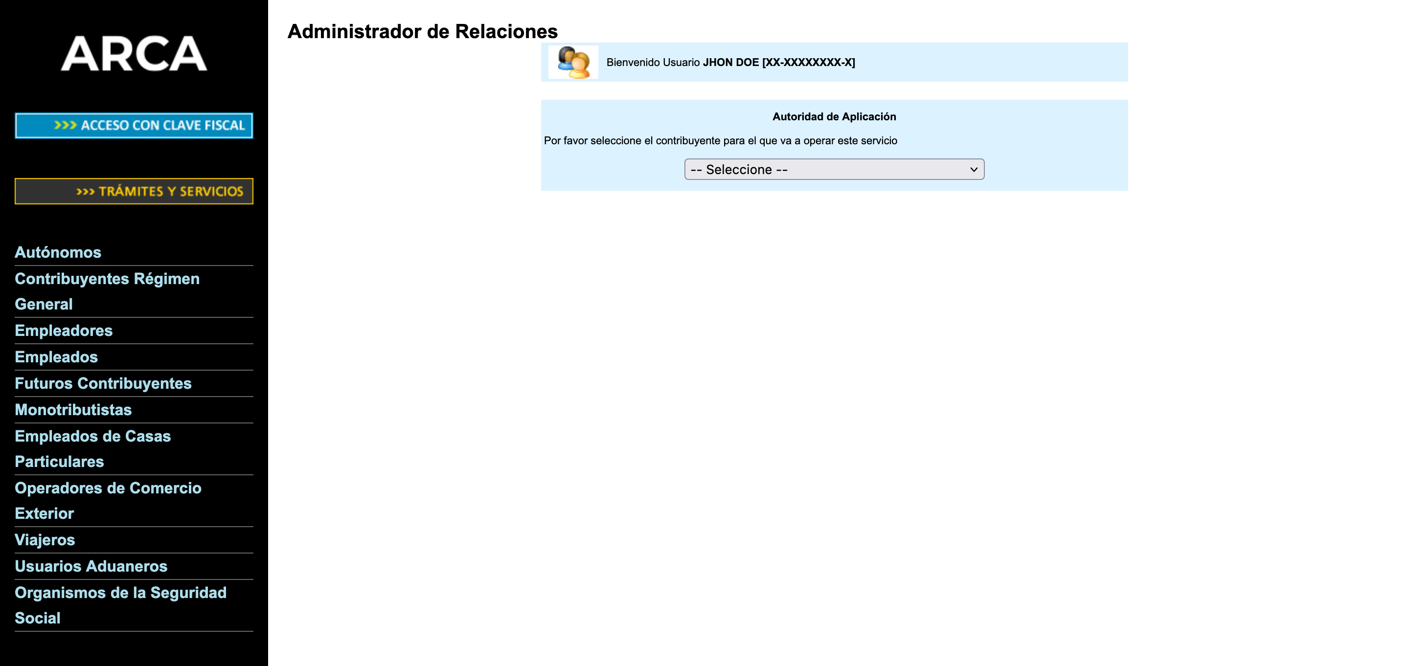 Elegir contribuyente